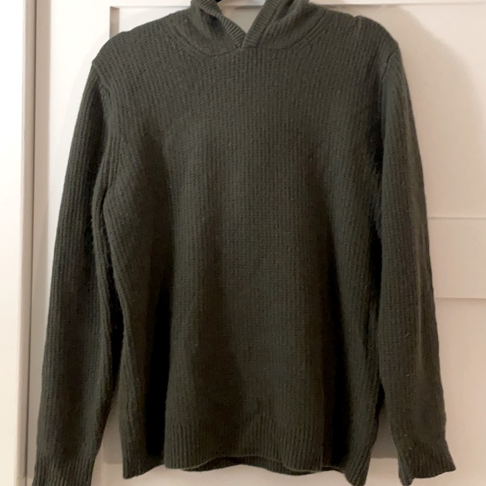 Nap Shaker Stitch Green Cashmere Hoodie in Size M